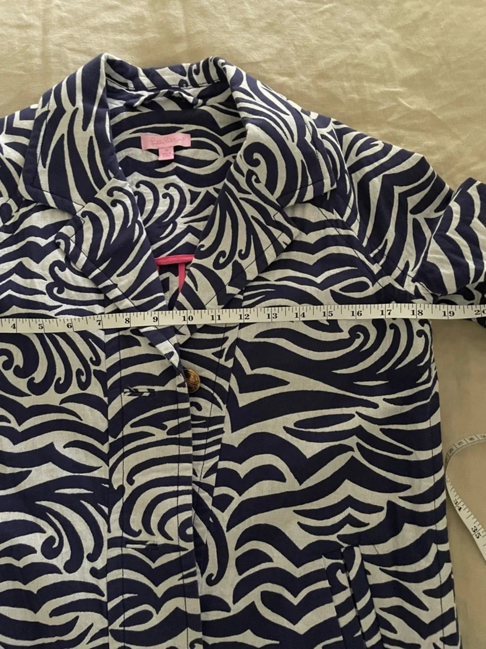 Lilly Pulitzer Dandy coat navy/white XS lightweight like new - Picture 10 of 12